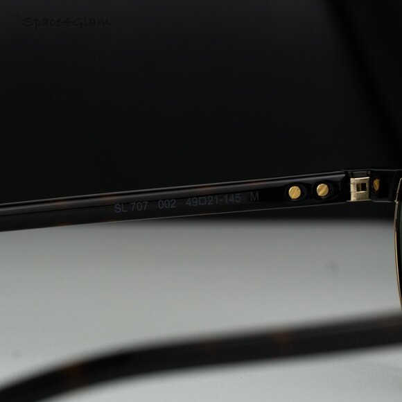 BRAND NEW Saint Laurent SL707 002 Gold Havana Green Oval Unisex Sunglasses - Picture 6 of 10